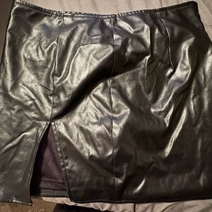 Fashion Nova Black Faux Leather Skirt